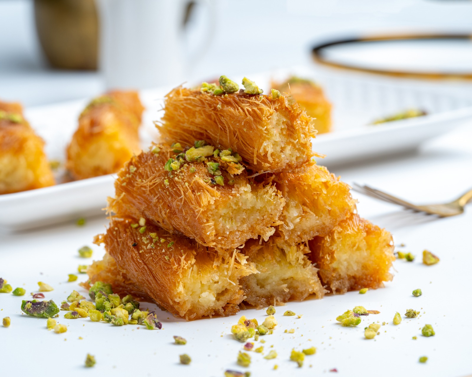 كنافة مبرومة بالقشطة (فريش تقدم باردة)